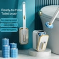 thumbnail image 3 of Yesbay Disposable Toilet Brush Toilet Bowl Cleaner Tool with Holder And 6 Wand Refills Wall Mount Toilet Cleaning System Bathroom Accessories, 3 of 8