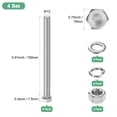 thumbnail image 3 of Uxcell 4-Pack Tornillo de Cabeza Hexagonal con Tuercas, Arandelas Planas y de Bloqueo M12x150mm, 3 of 6