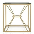 thumbnail image 2 of Furniture of America Cevelle Contemporary Glass Top End Table in Gold, 2 of 8