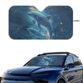 thumbnail image 2 of Xixirimido Car Windshield Sun Shade Universal Fit for SUV Truck Sedan Auto Front Window Sunshade Sun Visor Block UV Rays Keep Cool Car Accessories, Dolphins, 2 of 8