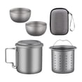 thumbnail image 1 of Taza de titanio Taza de titanio con colador de té Utensilios para beber Ultraligero Redondo Práctico 5 uds., 1 of 9