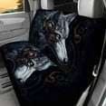 thumbnail image 5 of Pzuqiu Cool Wolf Seat Covers Full Set Breathable Front and Rear Split Bench for Cars Anti-Slip Back Fabric All-Season Protection Automotive Seat Covers Fit for Most Cars, 5 of 7