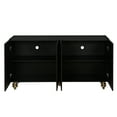 thumbnail image 5 of Modern Fluted Sideboard Buffet with Storage, Curve Element with Strict Lines, 4 Doors Storage Cabinet with Adjustable Shelves for Kitchen, Dining Room, Living Room (Black), 5 of 7