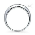 thumbnail image 4 of BERRICLE Sterling Silver Dome Cubic Zirconia CZ Stackable Fashion Anniversary Band for Unisex, Rhodium Plated Size 5.5, 4 of 12