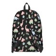 thumbnail image 3 of Dinosaur and Leaf Black Pattern Backpack for School, Cute School Bag with Adjustable Shoulder Straps and Padded Back, 15.7"x11.8"x5.5", 3 of 5