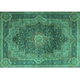 thumbnail image 1 of Ahgly Company Indoor Rectangle Medallion Turquoise Blue Traditional Area Rugs, 4' x 6', 1 of 4