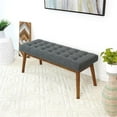 thumbnail image 3 of Banc en Tissu Gris Mid-Century Modern Rexton, 3 of 7