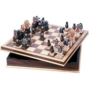 Classic Games Collection 20" Chessboard with Animal Chess Pieces