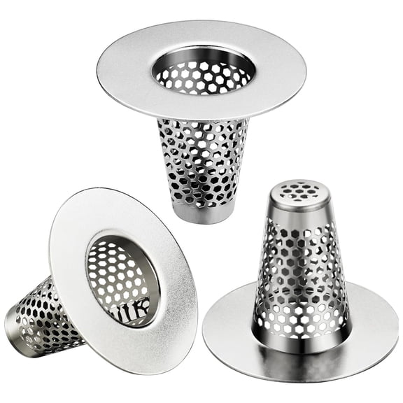 Bathroom Sink Drain Strainers for 1.1"-1.6" Depth Than 1.6" Drain Hole Catcher for Laundry, Utility, RV Sink.Small Conical Bathroom Sink Strainer Basket