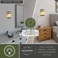 thumbnail image 5 of Douglas 1-Light 8 in. Wide Warm Bronze Indoor-Outdoor Rustic Flush Mount Wall Sconce with Metal Pinecone Cutout and Amber Flake Glass Shade, Dimmable, LED Compatible, Steel, 5 of 13