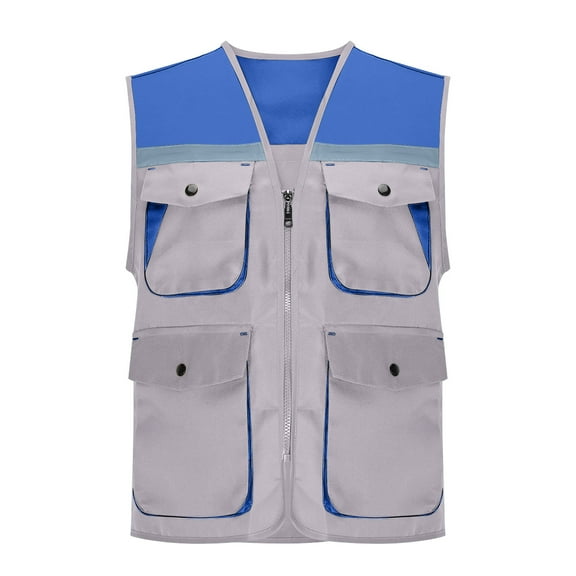 FNFYFH Plus Size Fishing Vest for Women Utility Safari Travel Vest with Pockets Loose Fit Outdoor Photo Work Cargo Vest