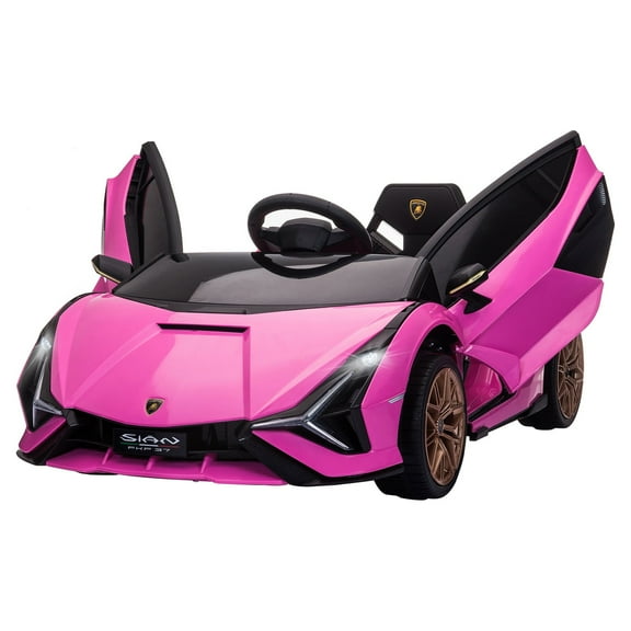 Aosom 12V Lamborghini SIAN Licensed Electric Car for Kids, Pink