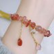 thumbnail image 2 of Pulsera de cristal hecha a mano cuentas de transferencia flores de melocotón Strawberr, 2 of 4