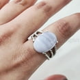 thumbnail image 4 of Natural Blue Lace Agate Ring, Blue Lace Agate Gemstone Ring, 3 Twisted Bohemian Band, 925 Sterling Silver, Womens Ring, Christmas, Thanksgiving, Handmade, Statement Jewelry, Natural Gemstone Ring, 4 of 7