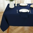 thumbnail image 7 of Faux Linen Tablecloth Rectangle Waterproof Washable Natural Textured Fabric Table Cloths, Heavy Weight Table Cover for Dining, Party, Holiday, Indoor, Outdoor (60 x 102 Inch Rectangular, Navy Blue), 7 of 7
