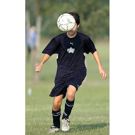 Canvas Print Football Youth Football Player Player Boy Soccer Stretched Canvas 10 x
