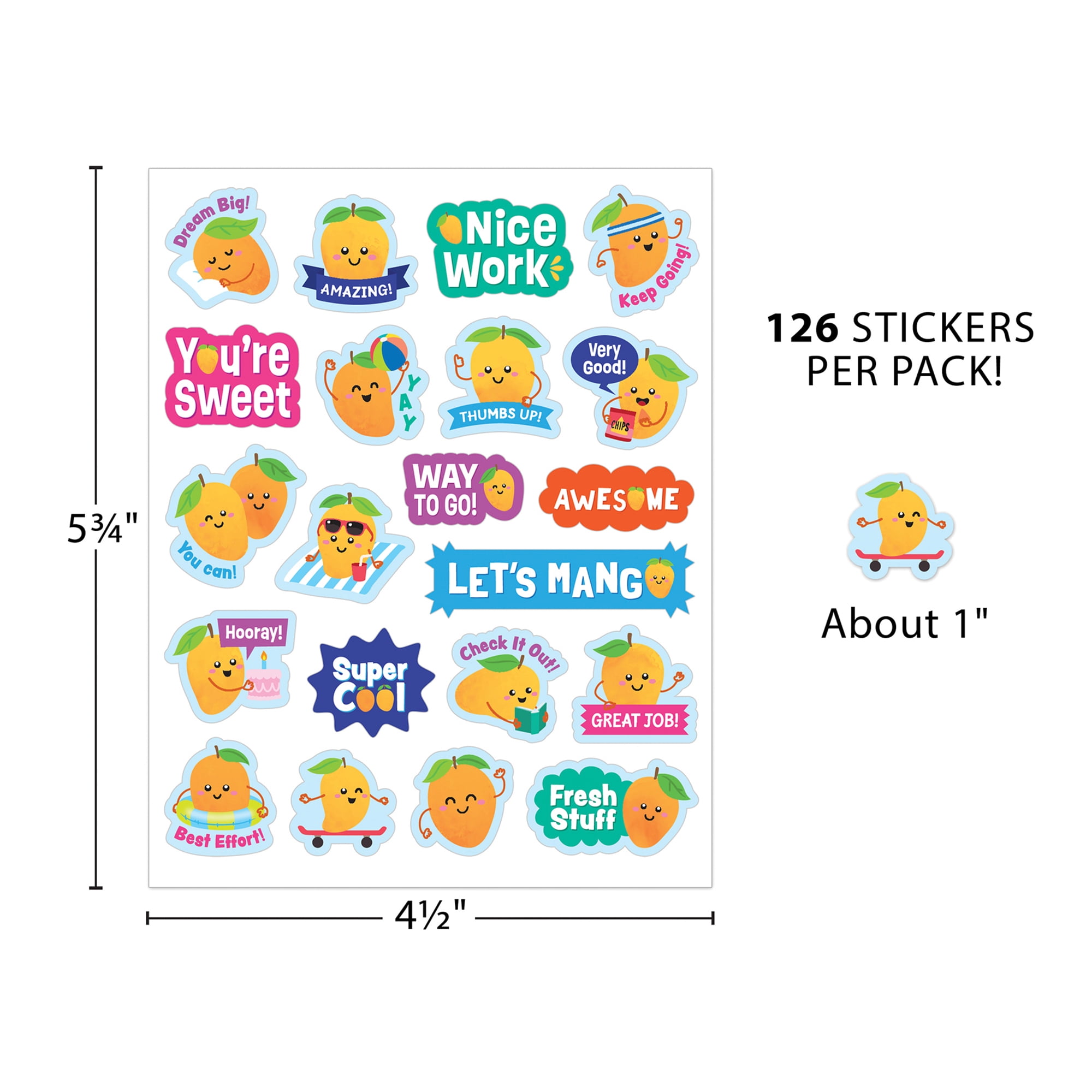 Teacher Created Resources Mango Smelly Stickers, 126 Per Pack, 6 Packs