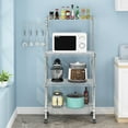 Zimtown 4Tier Metal Shelf Kitchen Utility Cart with Wheels, Microwave