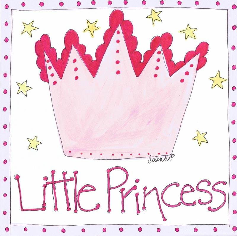 LITTLE PRINCESS SLEEPING WHITE & PINK SPARKLY LARGE PLAQUE WITH PINK RIBBON  