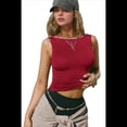 thumbnail image 2 of Chaleco Deportivo de Verano para Mujer, Ajustado, Elástico, Sin Mangas, Color Rojo, Talla XL, 2 of 9