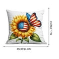 thumbnail image 3 of Tyidzon Sunflower Pillow Covers 4th of July Decorations Flax Pillow Case Outdoor Sofa Couch Farmhouse Home Decor, 18x18 Inch, 3 of 8