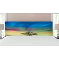 thumbnail image 1 of Tree Headboard, Only Tree in Field Under Colorful Surreal Dramatic Sky Springtime Art, Upholstered Decorative Metal Bed Headboard with Memory Foam, King Size, Blue Lime Brown, by Ambesonne, 1 of 4