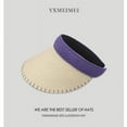 thumbnail image 5 of CoCopeaunts Womens Empty Top Straw Hat Summer Wide Brim UV Protection Sun Hats Outdoor Travel Sunscreen Beach Visor Cap Ladies Ponytail Cap, 5 of 6