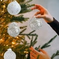 thumbnail image 3 of 6 Pcs Christmas Tree Decorations Christmas Ball Hanging Ornaments, Beautiful Bright Shatterproof Christmas Balls for Christmas Decorations 2.36 Inch White, 3 of 6