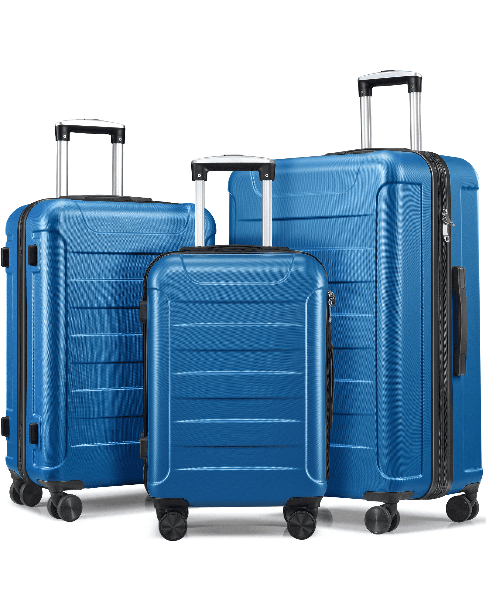 3 Pieces(20/24/28) Luggage Set, Hardside Suitcase with Double Spinner