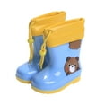 thumbnail image 5 of Otqutp Toddler Outdoor Shoes Boys Girls Plush Rain Boots Cute Cartoon Teddy Bear Printed Low Heeled Mid Length Children's Rain Boots, 5 of 6