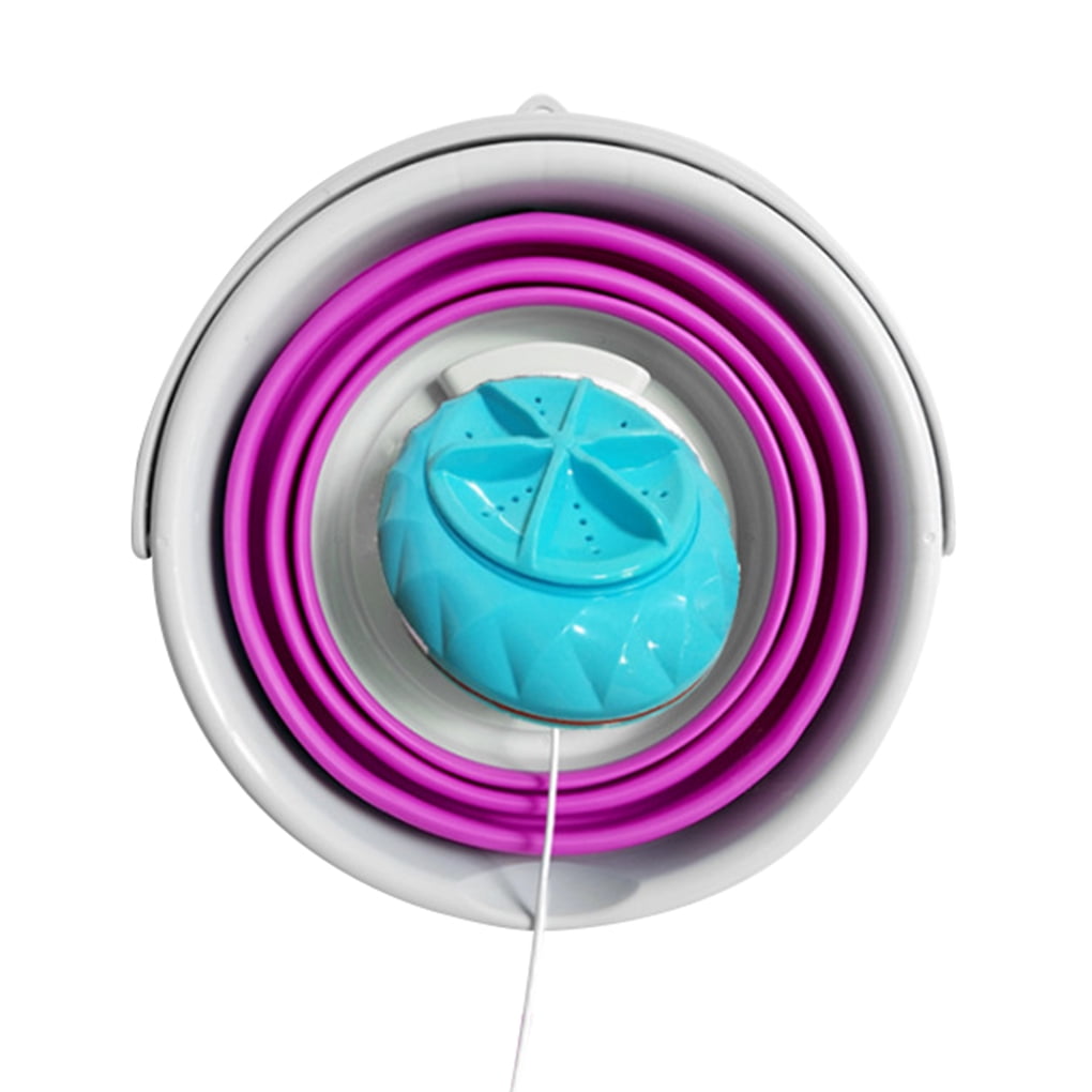 Portable Mini Folding Bucket Washing Machine Home Travel Sonic Turbine