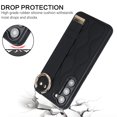thumbnail image 3 of Allytechgroup Galaxy S23 Case with Keychain, Luxury Girly PU Leather Back Cover Bracket Stand Shockproof Bumper Drop Proof Phone Case Cover for Samsung Galaxy S23, Black, 3 of 8