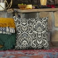 thumbnail image 2 of ARDEN Essentials Outdoor Pillow 16 x 16, Black Aurora Damask, 2 of 8