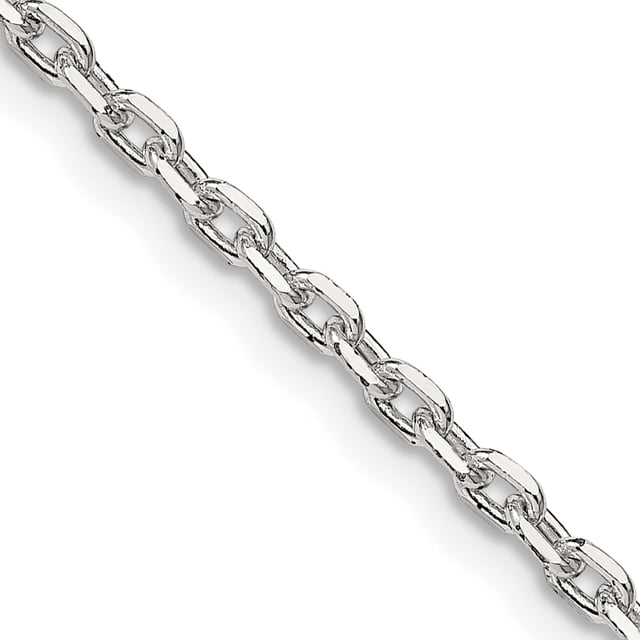 925 Sterling Silver 2.75mm Oval Cable Chain Necklace Pendant Charm Fancy