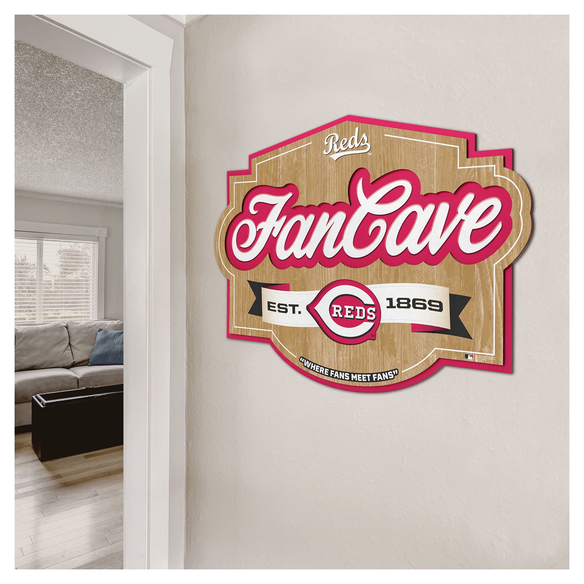 IDNA Cincinnati Reds 12.5" x 17" Fan Cave Sign