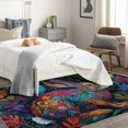 thumbnail image 4 of 3 x 4 Rugs Rabbit Area Rug, Jungle Theme Carpet for Living Room Bedroom Colorful Animal Patterned Indoor Home Decor, Non Slip Soft & Low Pile Small Washable Rug ZJ&697, Dark Green, 4 of 7