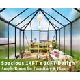 thumbnail image 4 of 14x9.7x10 FT Polycarbonate Greenhouse for Outdoors, Walk-in Design with Aluminum Frame for Patio, Garden, 4 of 9