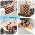 thumbnail image 2 of Black Orange Checked Pattern Dish Towels 6 Pack Kitchen Cleaning Dish Cloths Absorbent Reuseable Cleaning Cloths 11'' x 11'', 2 of 9
