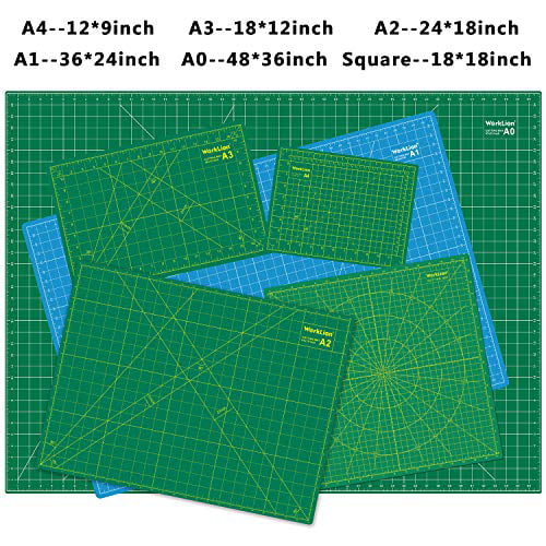 Quilting Scrapbooking and Arts & Crafts Projects WORKLION Self Healing Cutting Mat for Fabric 3 Pack 18 x 24 inch Double Sided 5-Layer PVC Rotary Gridded Cutting Board Sewing 