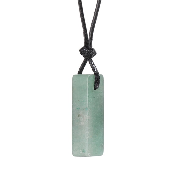 Uxcell Chakra Crystals Necklace, Crystal Stones Bar Pendant Necklace Adjustable Black Rope Energy Natural Gemstone Pendant Jewelry for Unisex Men Women, Green Aventurine