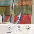 thumbnail image 6 of Nautical Anchor Semi Sheer Curtains Drapes for Living Room,Bedroom,French Doors Window 84 Inches Long,Country Vintage Colorful Wooden Plank Rod Pocket Chiffon Curtain Drapery Voile Draperies Panel, 6 of 8