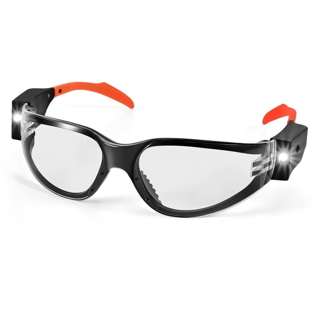 Lentes de seguridad Lampim LED recargables antiempañantes transparentes