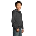 thumbnail image 4 of Port & Company Youth Core Fleece Full Zip Hooded Sweatshirt-L (Dark Heather Grey), 4 of 6
