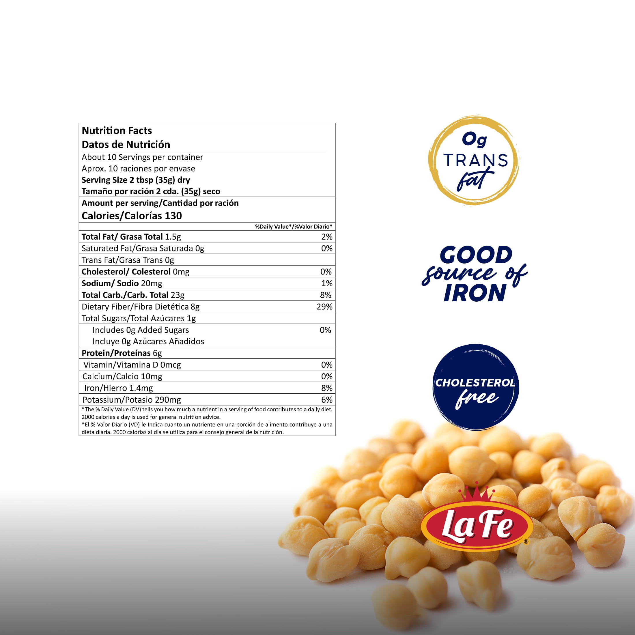 La Fe Dry Chick Peas, 24 Pack 12 OZ Bags