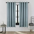 thumbnail image 5 of Superior Linen Blackout Curtains Set of 2, Grommet Header Curtain Panel Pair, Teal, 52"W x 63"L, 5 of 8