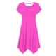 thumbnail image 4 of Mujeres Manga Corta Tops Casual Cuello Redondo Vestido de Impresión Irregularmente Falda Vestido de Manga Corta para Mujeres, 4 of 6