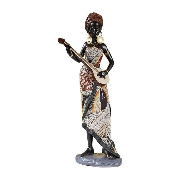 Artistic African Lady Statue Resins Retro Tribal Woman Figurine Sculpture Decors