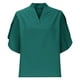 thumbnail image 5 of Mujeres Manga Corta de Verano Tops Suelto Color Sólido Cuello en V Casual Top, Blusa de Poliéster para las Mujeres, Lavado de Manos Primavera Y Moda de Verano, 5 of 7