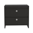thumbnail image 4 of Black Wengue Rectangle 2-Drawer Nightstand,Black Particle Board Furniture Bedroom Nightstands, 4 of 7