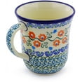 thumbnail image 2 of Polish Pottery 9 oz Mug (Tulip Vines Theme) Hand Painted in Boleslawiec, Poland + Certificate of Authenticity, 2 of 6